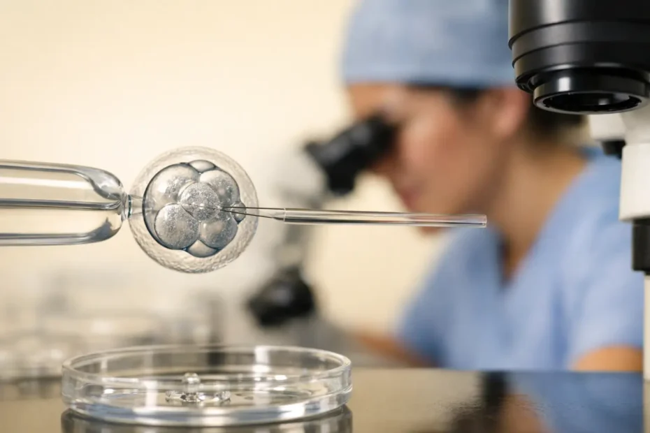 Guia de biópsia embrionária na fertilização in vitro