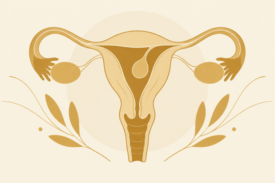 Ilustração de pólipo endometrial e fertilidade