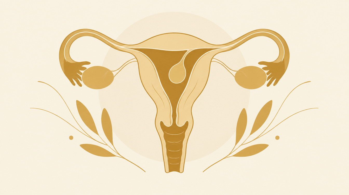 Ilustração de pólipo endometrial e fertilidade