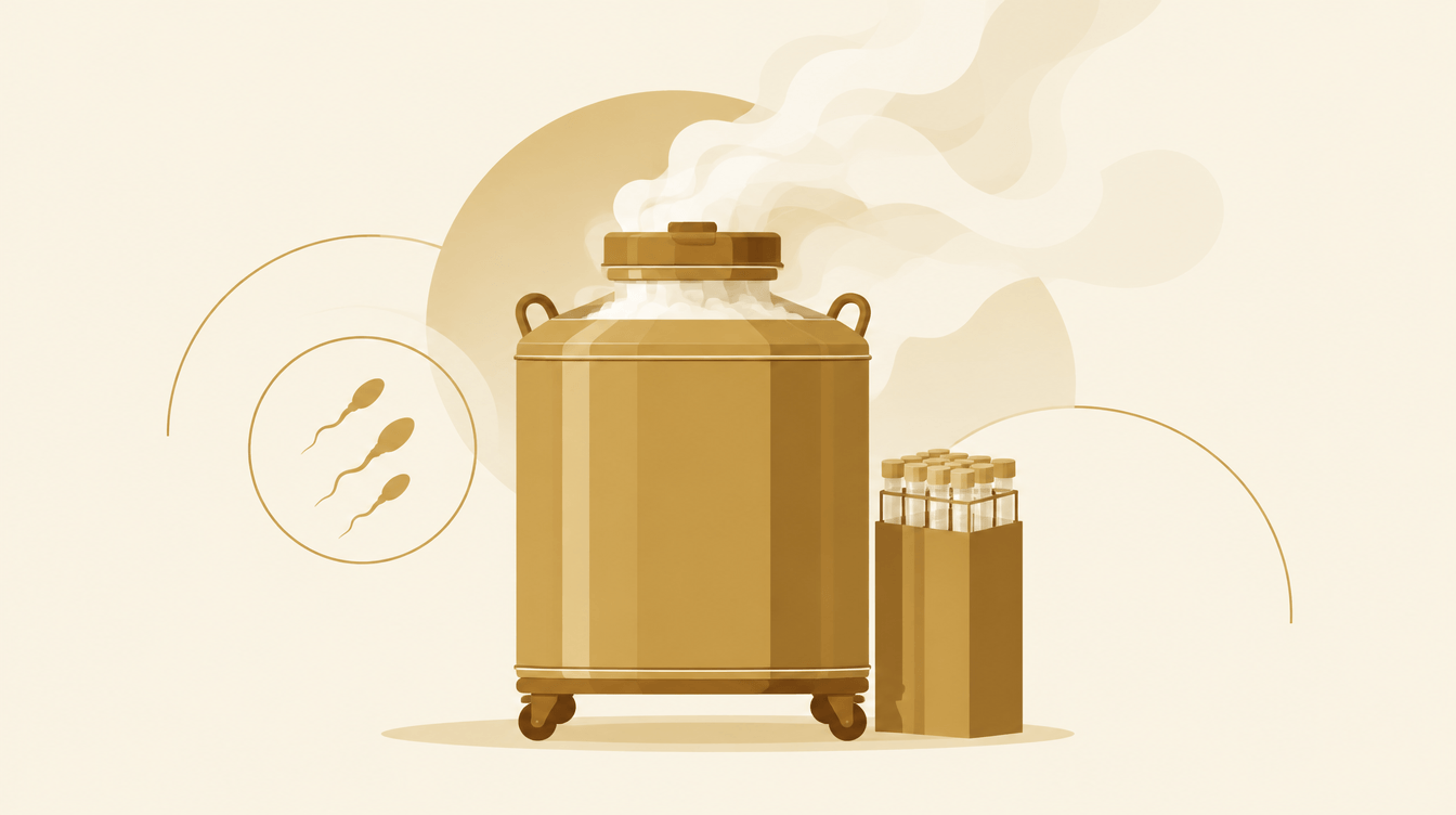 Ilustração de congelamento de sêmen