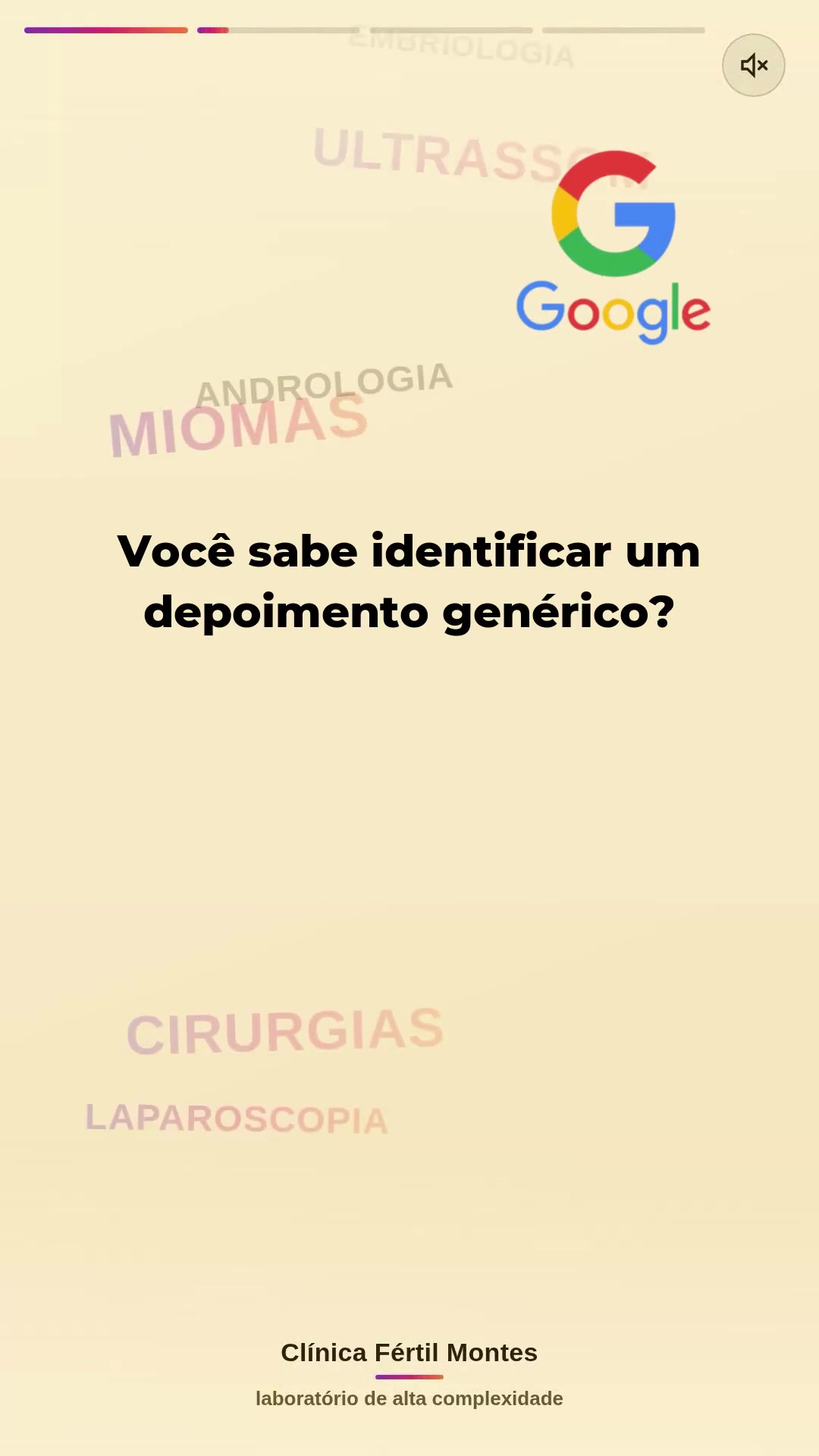 Pôster de depoimento de paciente da Fértil Reprodução Humana