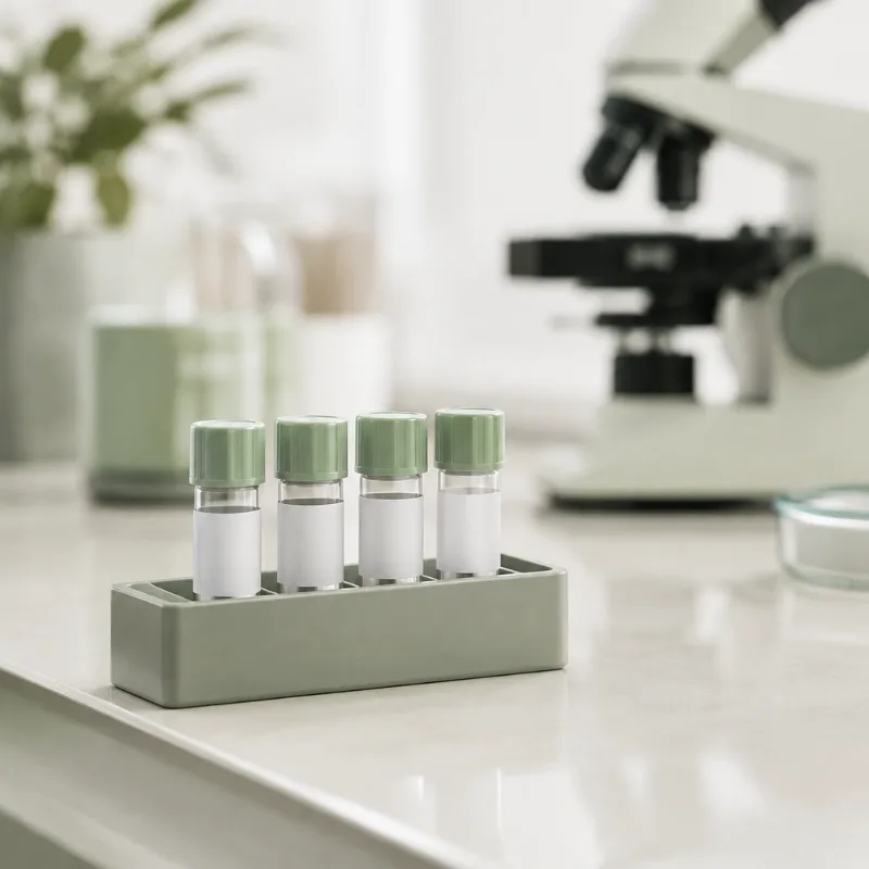 Frascos de amostra em laboratório – Doação de Sêmen
