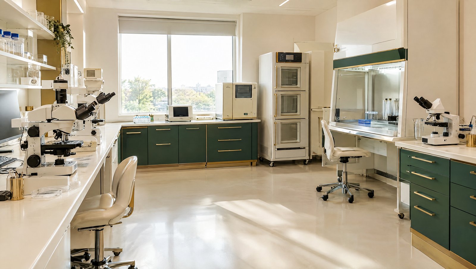 Visão geral do laboratório de fertilização in vitro da Fértil Reprodução Humana